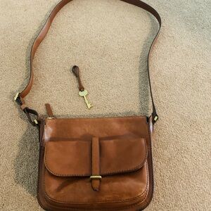 Fossil Brown Leather Crossbody